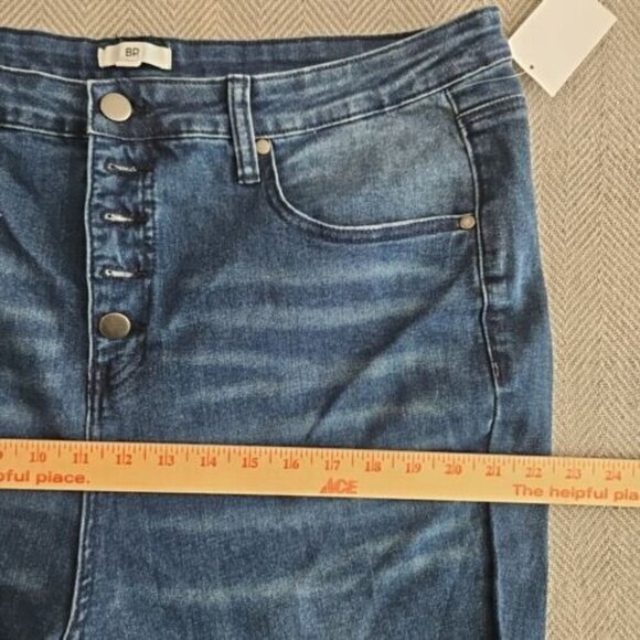 Nordstrom BP. Raw Hem Jeans Ladies Size 18 Dark Wash Button Front New With Tags - Picture 10 of 16